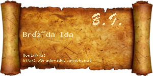 Bréda Ida névjegykártya